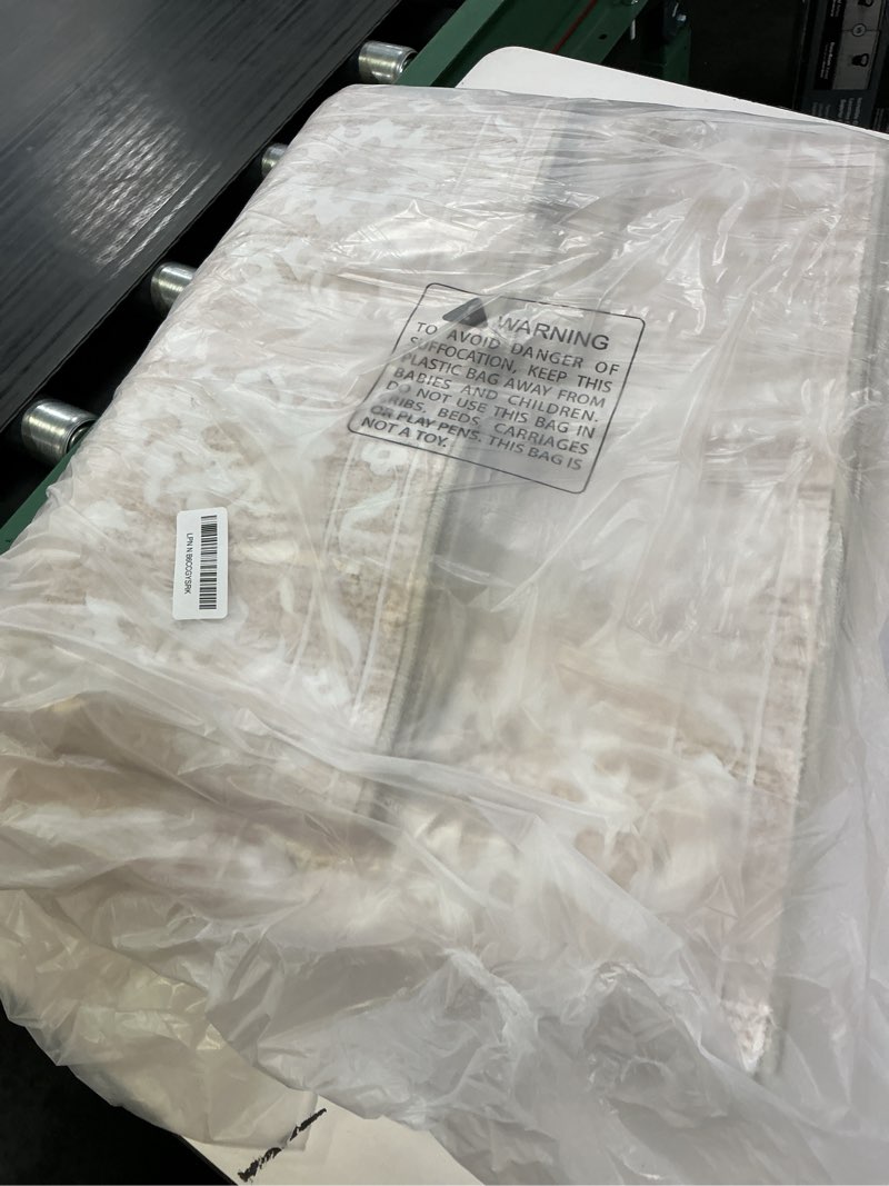 Condition photo showing Good Condition for soalmost 5x7 area rugs for living room, washable vintage floral non-slip low pile natural rug soft throw carpet for dining room bedroom home office nursery (beige, 5'x7') 5' x 7' (rectangular) beige
