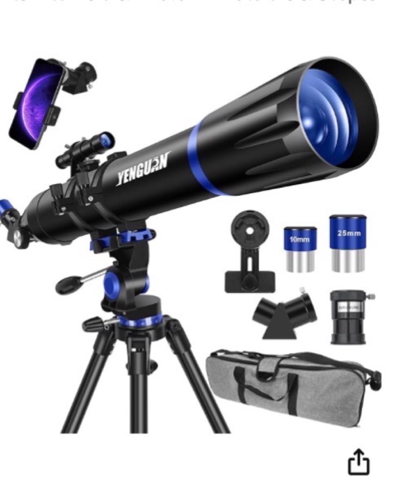 telescope for adults & kids 80mm aperture 600mm, telescope for adults high powered, beginners in astronomy to see planet, with phone adapter and moon filter, carry bag, gray 80600-black 