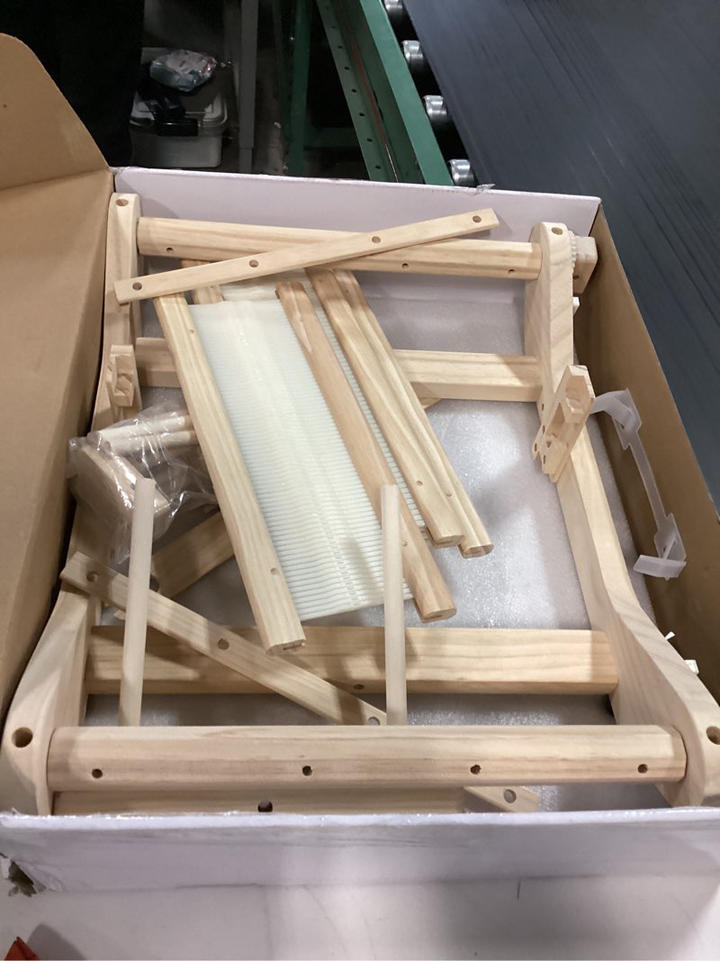 Condition photo showing Good Condition for PIRXXIY 12 Inch Wooden Weaving Loom Kit for Adults Beginners, Multi-Craft Frame Loom with Rigid Heddle Shed Stick & Yarn Stand, Portable Warping Threads Loom with Adjustable Pegs and Weaving