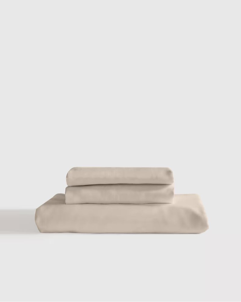 bamboo fitted sheet set color: sand size: queen