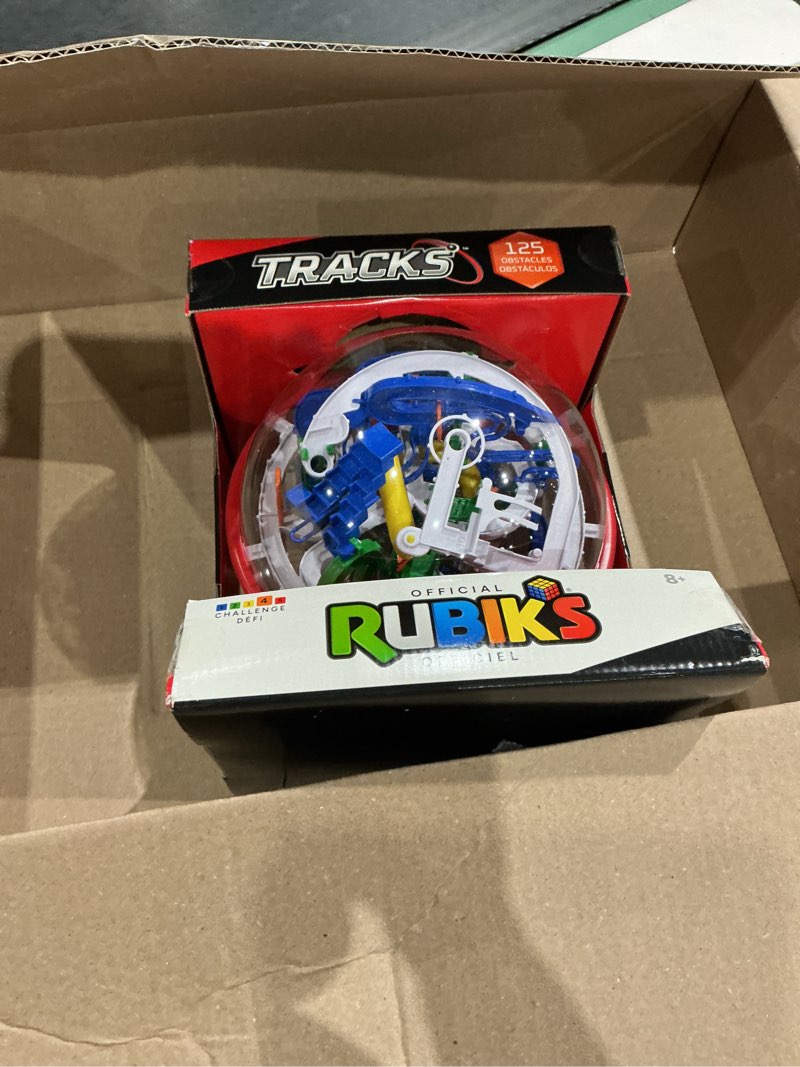 Condition photo showing Good Condition for rubik's cube tracks 125 3d gravity maze brain teaser & puzzle game | 3d gravity maze with 125 obstacles, navigate the ball through the track, problem-solving stem toy, ages 8 & up rubiks tracks 125