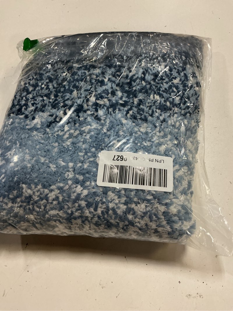 Condition photo showing Good Condition for arotive microfiber bathroom rugs, shaggy soft and absorbent bath rug, non-slip, thick plush machine washable dry bath mats for bathroom, tub and shower, 24x24, blue, round blue round 24" x 24" round