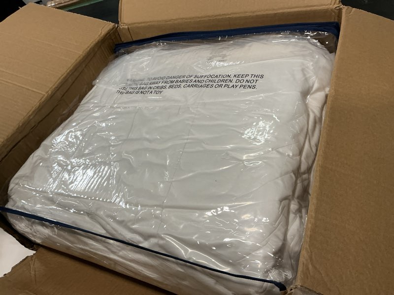 Condition photo showing Good Condition for serta down illusion soft hypoallergenic 2 inch pillowtop simple fit mattress topper, queen, white queen white