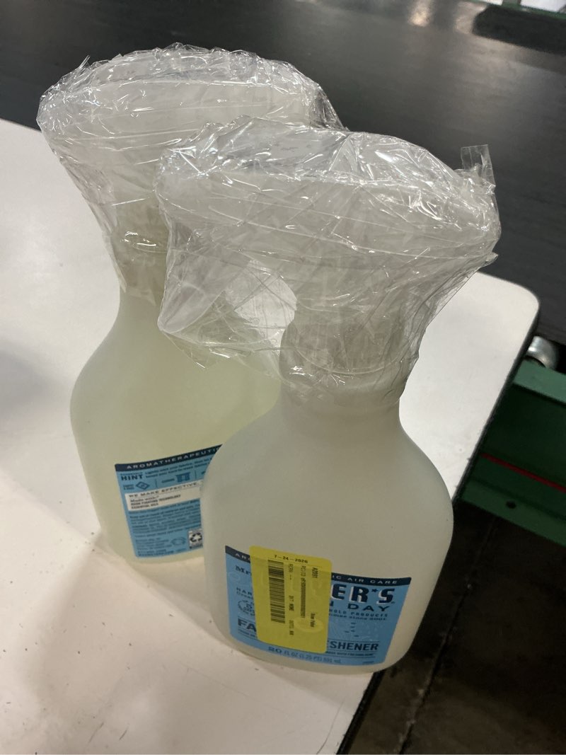 Condition photo showing Good Condition for mrs. meyer's clean day fabric fresh air fresheners - rain water - 20oz: dye-free, paraben-free, liquid spray 2 pack