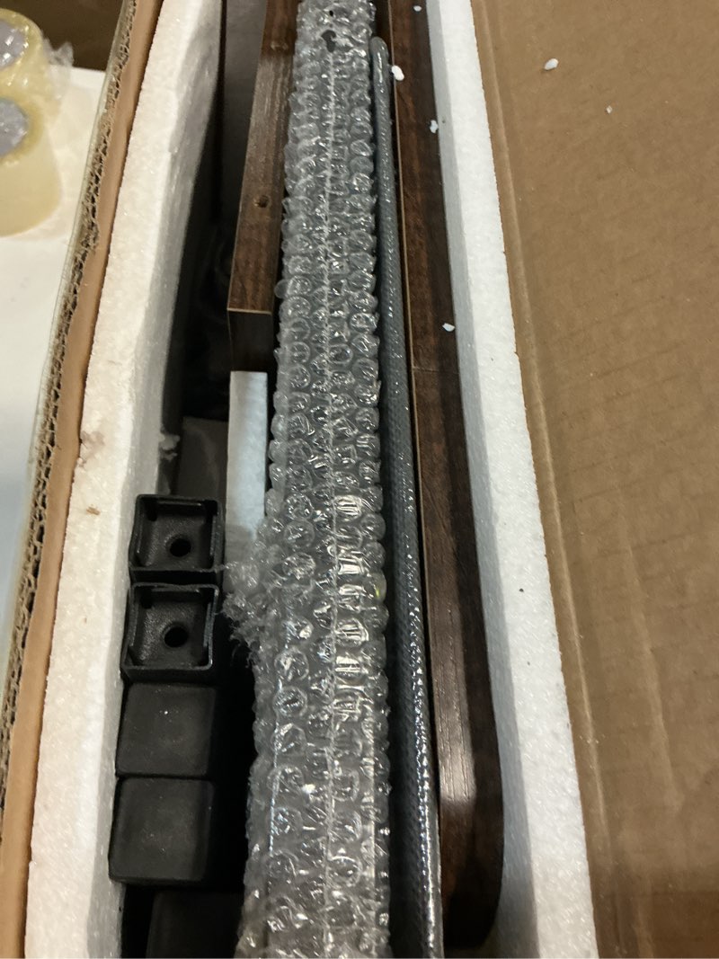 Condition photo showing Good Condition for HLDIRECT C Shaped End Table with Charging Station, Couch Side Table with Storage Bag, Foldable TV Tray with 2 USB Ports and Outlets for Living Room, Bedroom, Rustic Brown