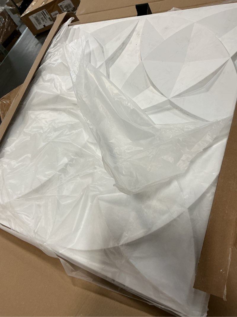 Condition photo showing As Is for Art3d 12-Pack PVC Drop Ceiling Tiles (48 Sq.Ft), 24"x24" Decorative Panels for Home and Office, 2ft x 2ft, Floral Style