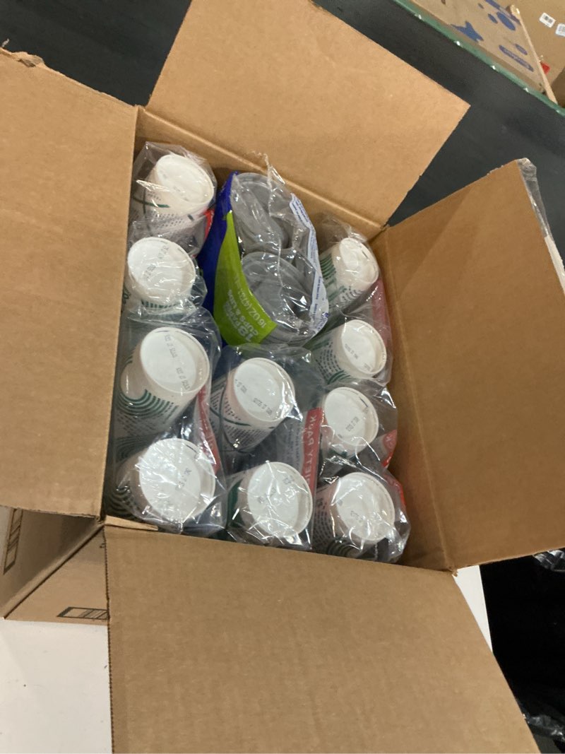 Condition photo showing New/Like New for dixie to go paper coffee cups with lids, 16 oz, 108 ct, disposable insulated paper cups for on-the-go hot or cold beverages