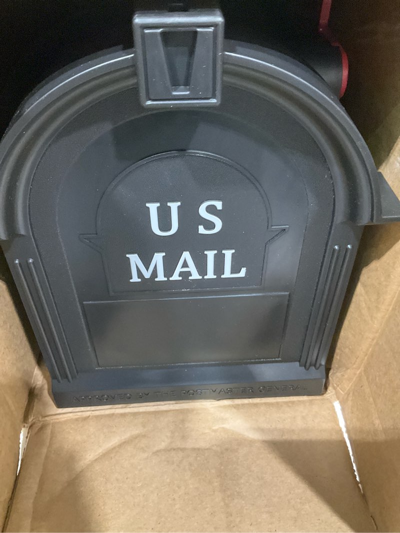 Condition photo showing New/Like New for Postal Pro, The Ambrose Mailbox, Durable Plastic, Easy to Install, Flag Included, Black