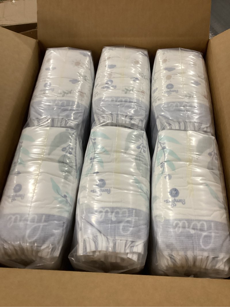 Condition photo showing New/Like New for Pampers Pure Protection Baby Diapers, Size 4, 150 Count, Up to 100% Leakproof, Premium Plant-based Skin Protection, Hypoallergenic Soft Diapers Size 4 150