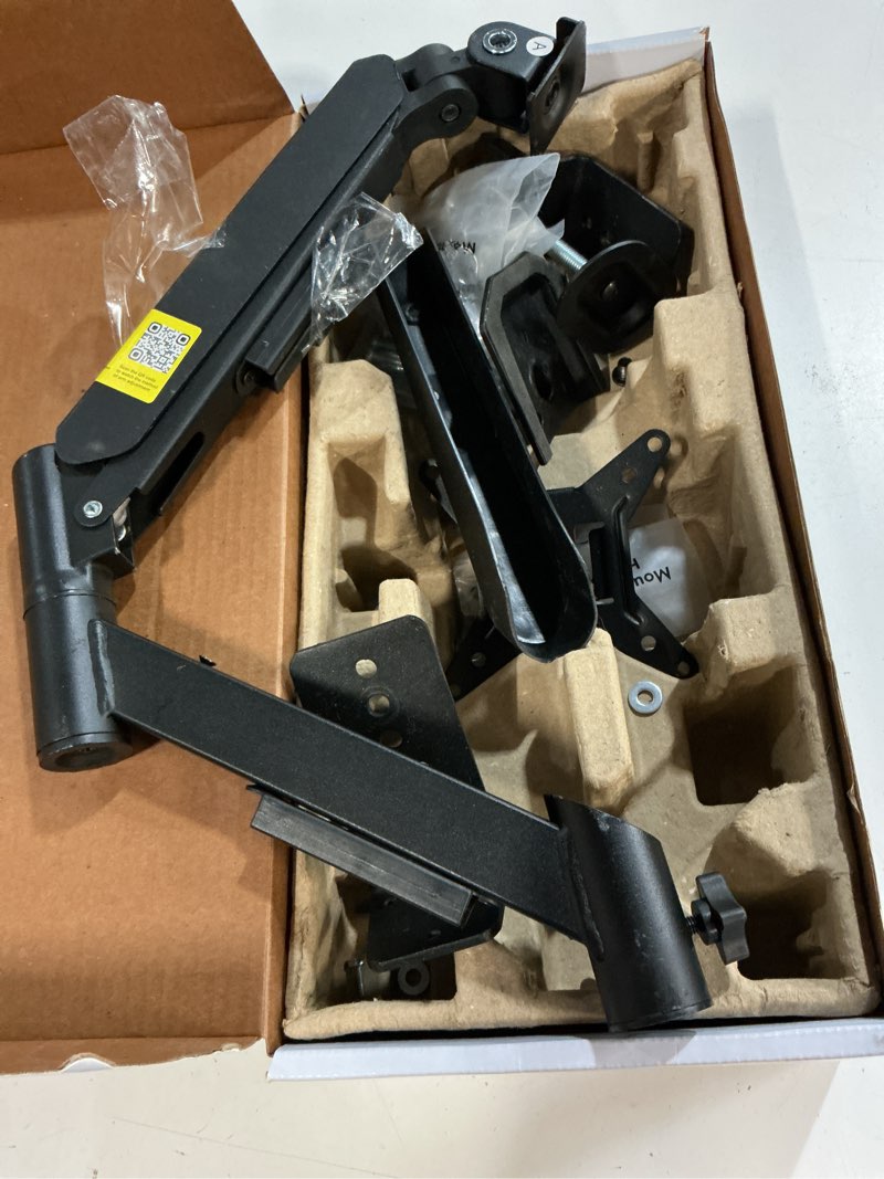 Condition photo showing As Is for onn spring assisted desk mount for 13  to 32  monitors/tvs  3x load tested  holds up to 19.8 lbs.