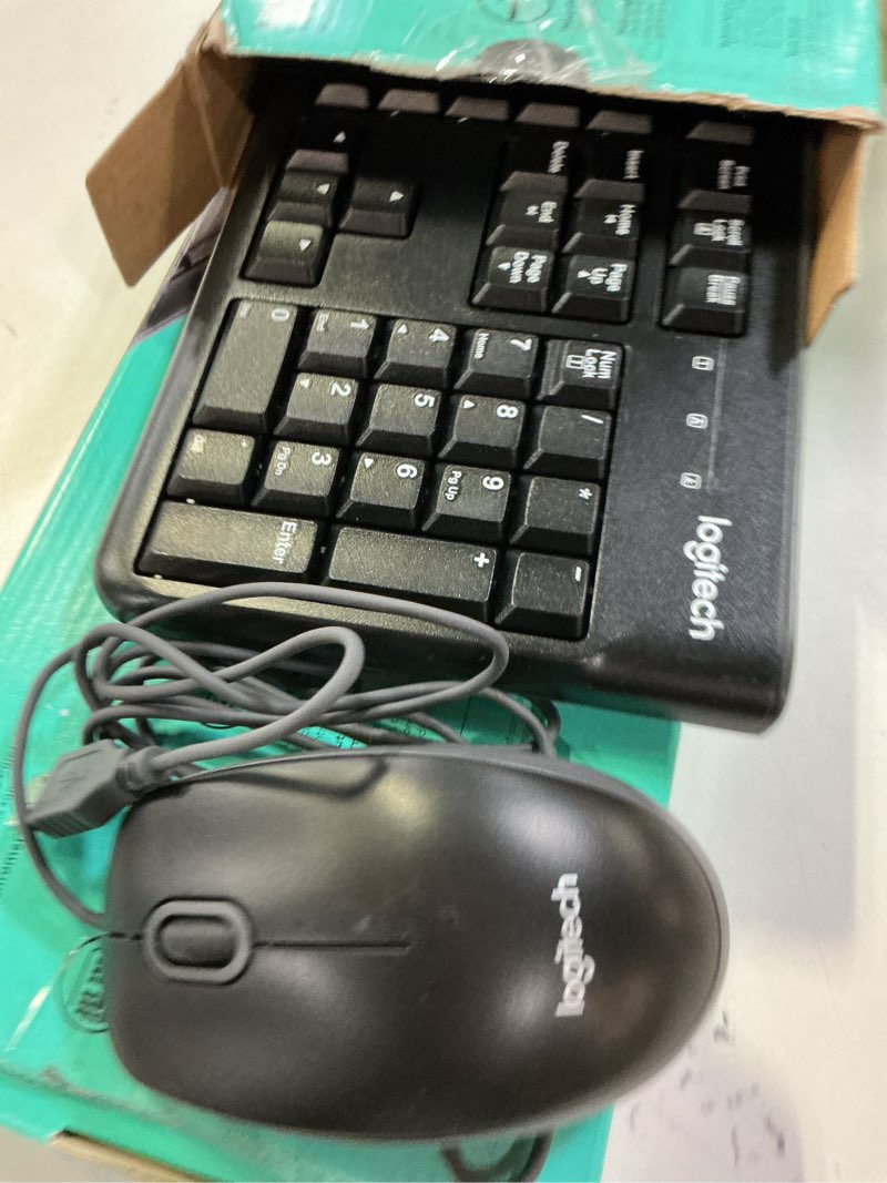 Condition photo showing Good Condition for Logitech MK120 Wired Keyboard and Mouse Combo for Windows, Optical Wired Mouse, Full-Size, USB, Compatible with PC, Laptop - Black