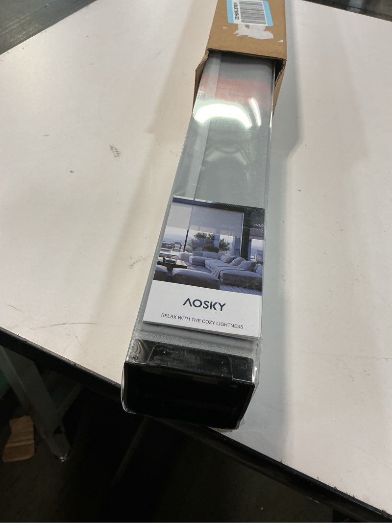 Condition photo showing New/Like New for 100% Blackout Roller Shades Cordless Blinds for Windows, Free-Stop Shades with Valance, Thermal Insulated Fabric, UV Protection, Natural Woven Blinds for Home and Office (21" W x 72" H, Grey) Grey 21x72