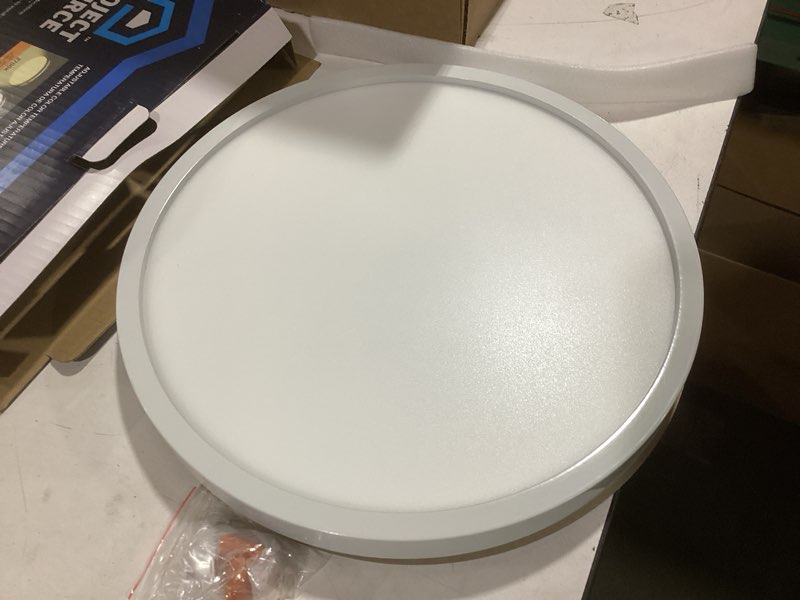 Condition photo showing As Is for Project Source Adjustable Color Temperature 13-in White Indoor 1 -Light LED Flush Mount Light