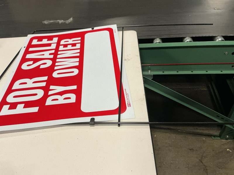 Condition photo showing As Is for hy-ko products rsf-605 for sale by owner sign 36 in h x 24.5 in w red & white 24.5x36 for sale by owner