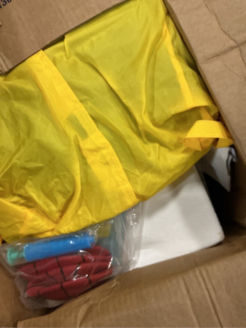 Condition photo showing Good Condition for baralir 7-in-1 bounce house for kids 3–10, bouncy castle with long slide, kiddie pool (ball pit), soccer goal, climbing wall, basketball hoop and ring toss game - for indoor or backyard fun
