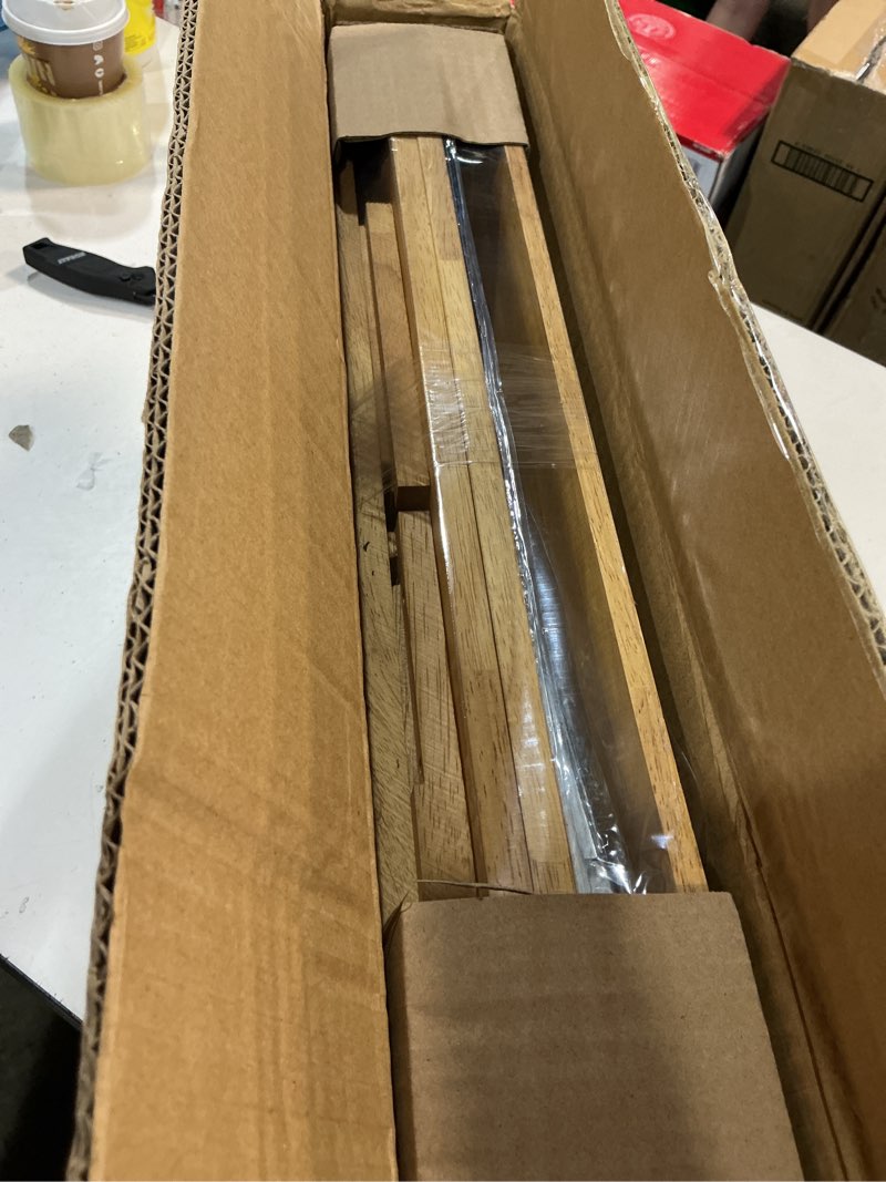 Condition photo showing New/Like New for dindon pull out cabinet organizer for pans, cookie sheet, bakeware, cutting board, slide out kitchen cabinet storage organizer rack, 10.5''w x 21"d x 7.5"h, wood