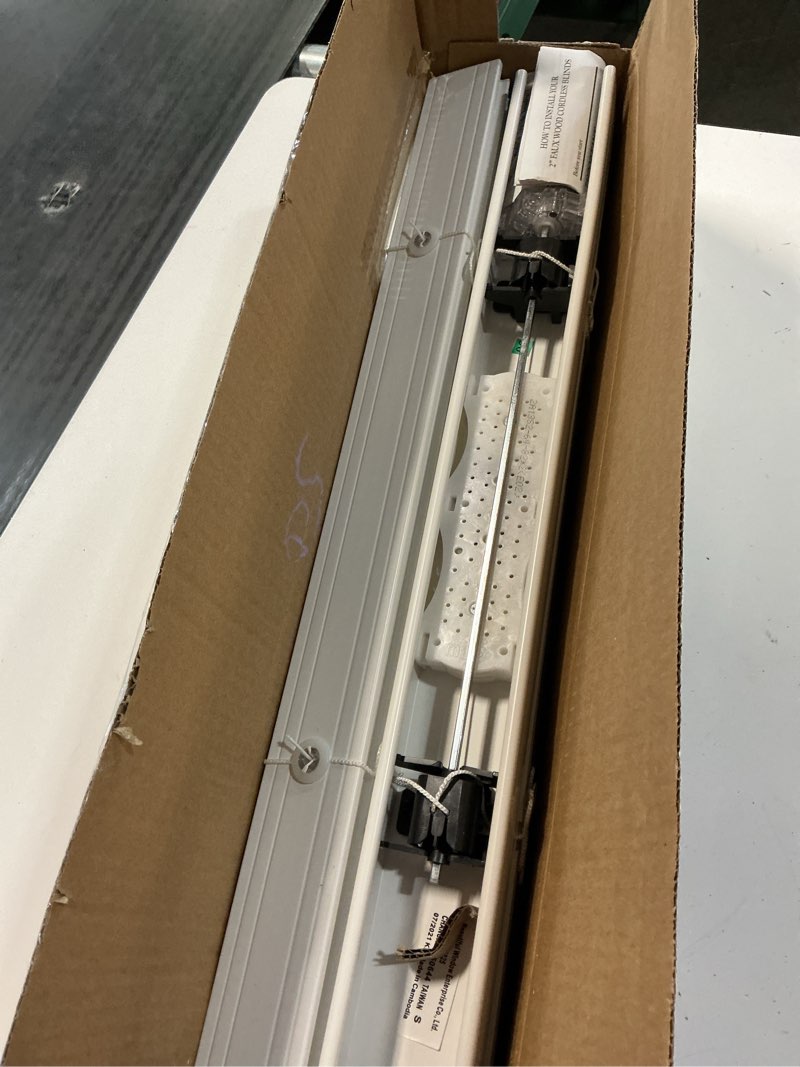 Condition photo showing Good Condition for better homes & gardens 2" cordless faux wood horizontal blinds, white, 23x64
