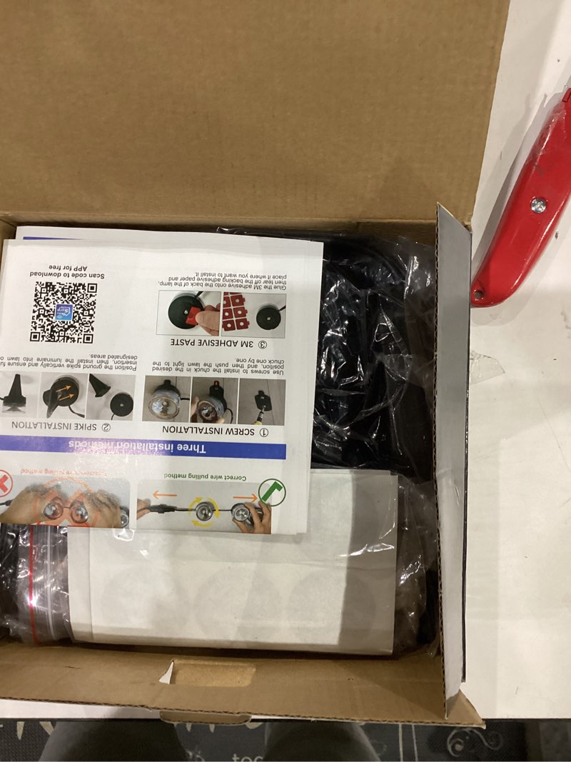 Condition photo showing New/Like New for Christmas Pathway Lights, 50FT with 15 RGBIC LED Light with App Control, Waterproof Outdoor Ground Lights for Outside Roofline Decor, Pathway Decor, Walkway,Party, Holiday Xmas Decoration