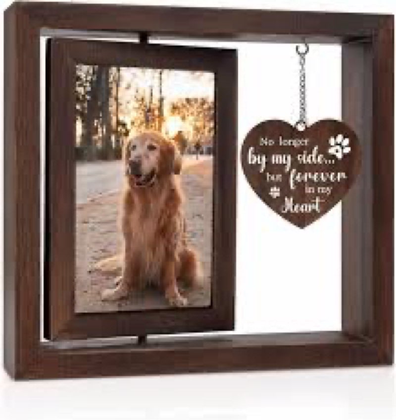 Baffect Dog Memorial Gifts For Loss Of Pet, Dog Passing Away Gifts Include Rotating Wooden Pet Memor