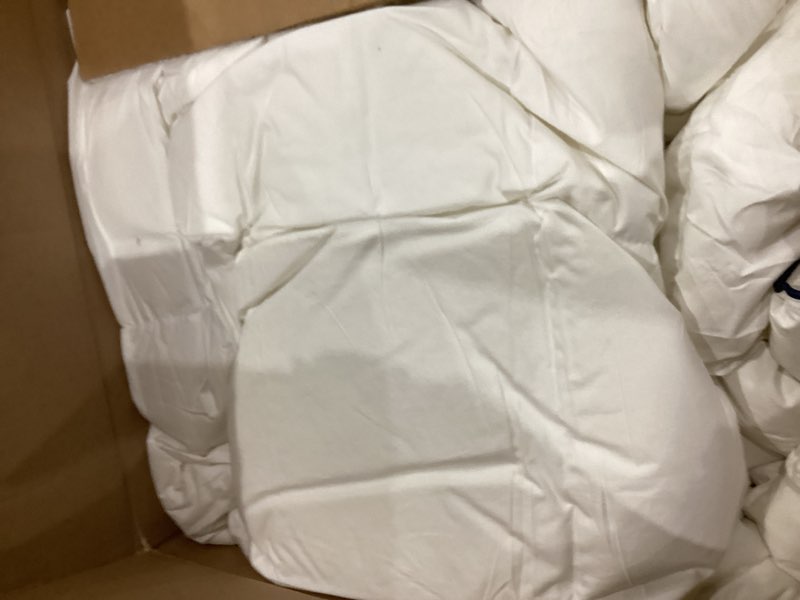 Condition photo showing As Is for DOWNCOOL Oversized King Feather Down Fiber Comforter, 100% Cotton Cover Ultra Soft Fluffy Duvet Insert, All Season Luxurious Hotel Bedding Comforters with Corner Tabs, White 116"x98" White Oversized King