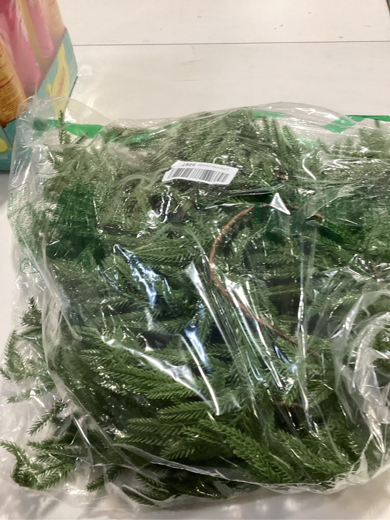 Condition photo showing New/Like New for Waipfaru 2 Pcs 6 Ft Artificial Norfolk Pine Garland, Real Touch Cedar Garland, Christmas Greenery for Mantle, Table, Staircase, Wall, Indoor, Outdoor Christmas Decorations(2, 6 FT) 2Pcs 6 FT Christmas Garland