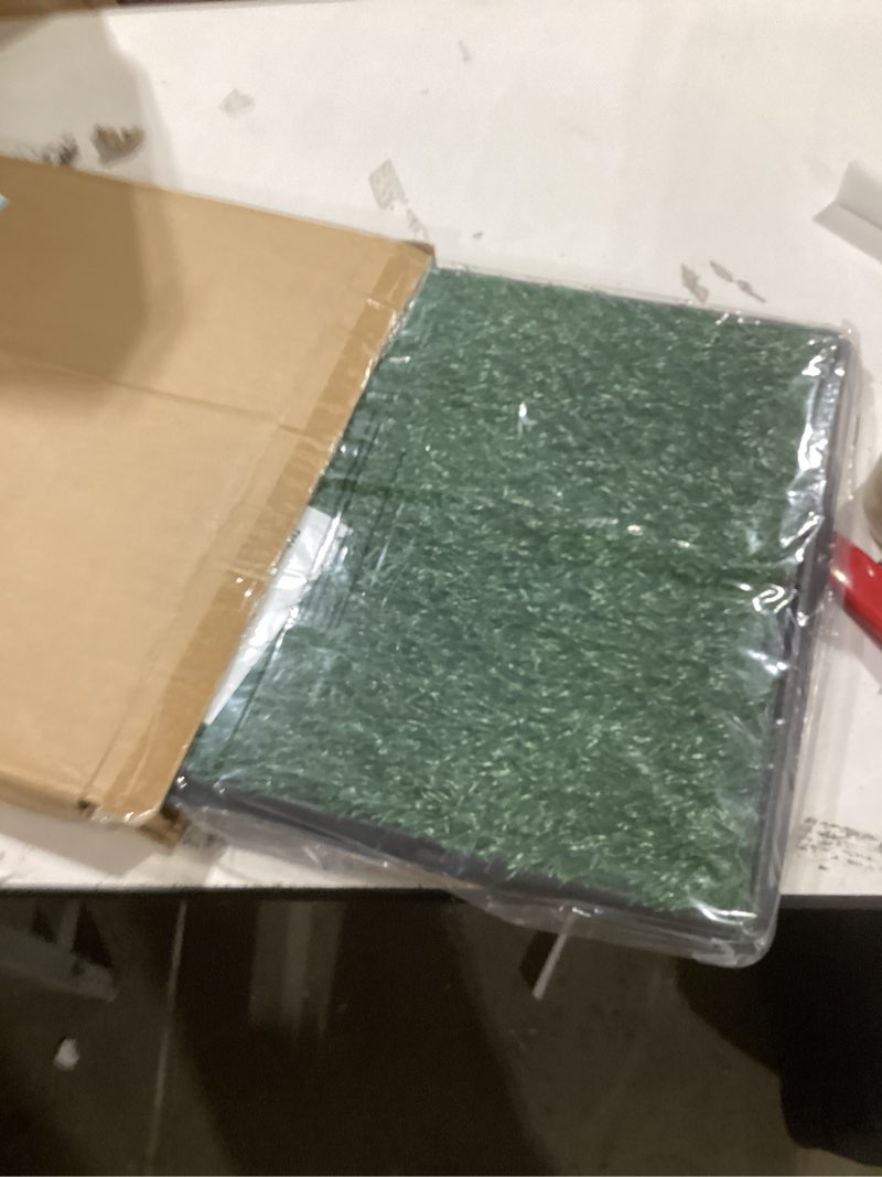 Condition photo showing New/Like New for PETMAKER Artificial Grass Puppy Pee Pad with Tray, Reusable Dog Potty Training Mat for Indoor & Outdoor Use, Easy Clean Artificial Turf Surface for Dogs and Small Pets, Fake Grass Potty Small 4-Layer System