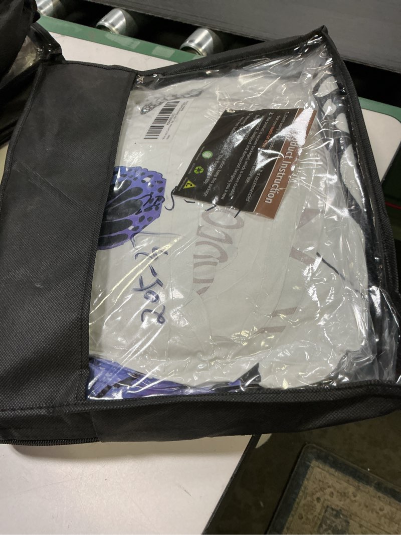 Condition photo showing New/Like New for WeCozy Twin Size Comforter Set with Pillowcase, Summer Spring Purple Butterfly 2 Pcs Bedding for Kids and Adults, Abstract Circular Mandala Floral Soft Comforter Set for Bedroom Bed Decor Twin Multi 27