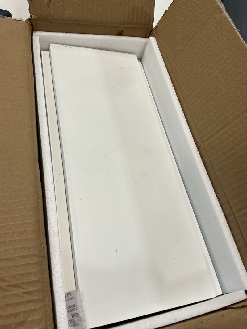 Condition photo showing As Is for WOPITUES Floating Shelves for Wall with Cube Shelf, Wall Shelves with Metal Rail for Bathroom Decor, Bathroom Organizers and Storage, Over Toilet Shelves for Toilet Paper 15.7 inch