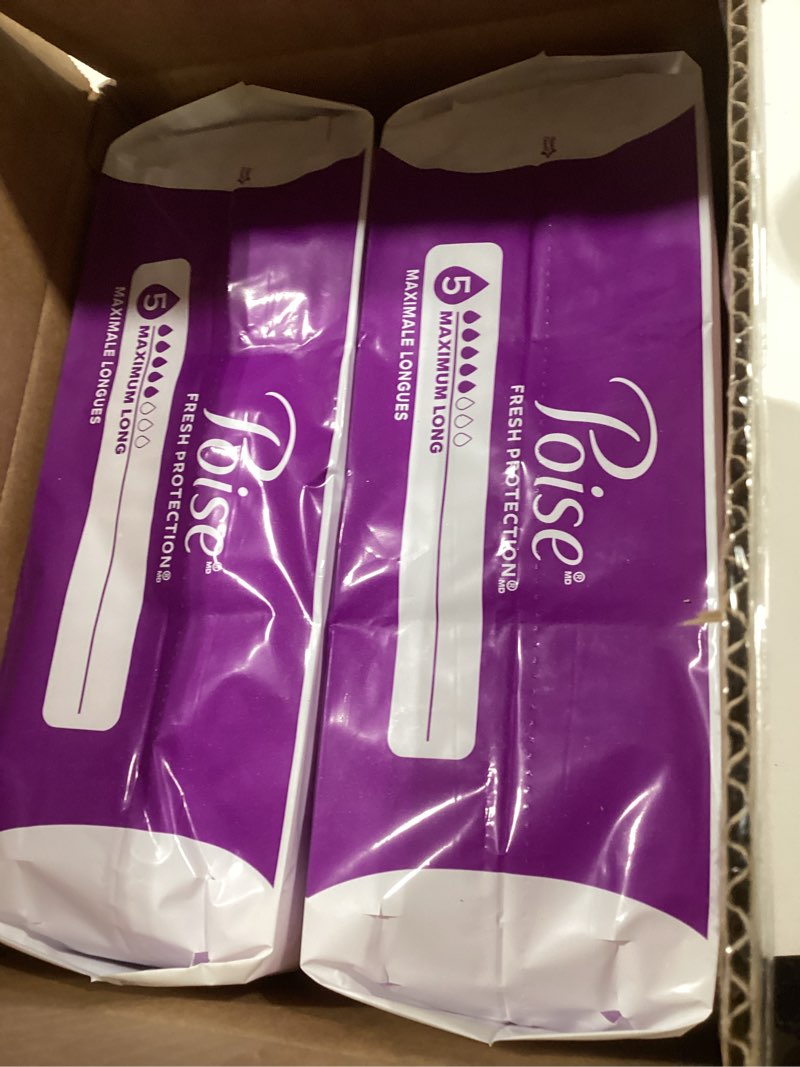 Condition photo showing New/Like New for Poise Incontinence & Postpartum Pads for Bladder Leaks, 5 Drop Maximum Absorbency, Long Length, 84 Count, Packaging May Vary Long 84