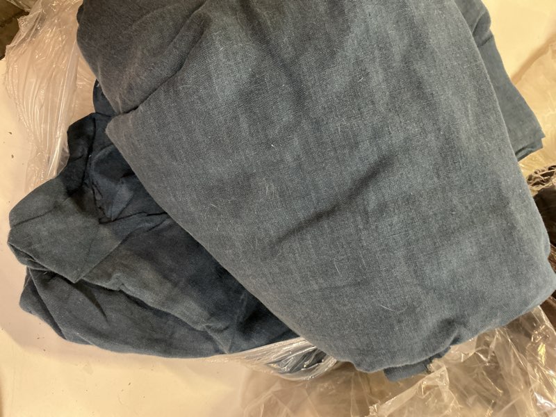 Condition photo showing Good Condition for european linen sheet set, full, indigo blue