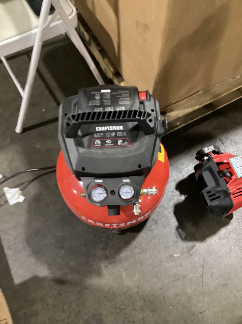 Condition photo showing Good Condition for craftsman 6-gallon portable electric 150 psi pancake air compressor