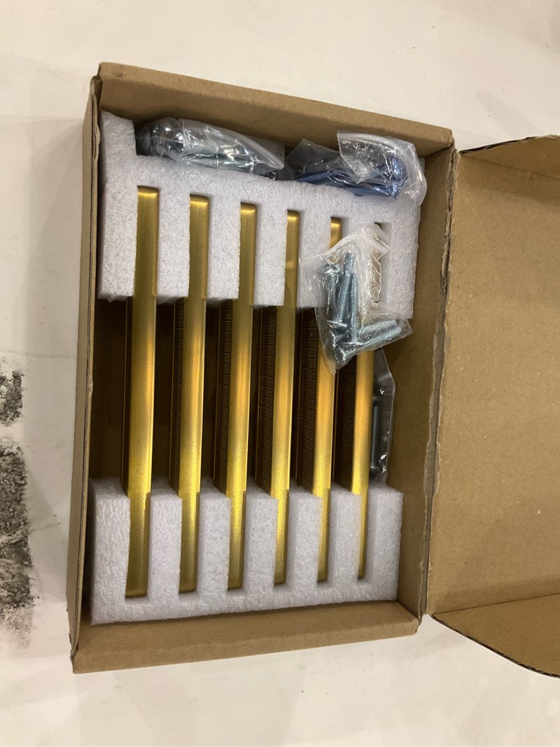 Goo-Ki 6 Pack 5 Inch ?128mm? Hole Center Cabinet Pulls Brushed Gold Zinc Alloy Kitchen Drawer Pulls 