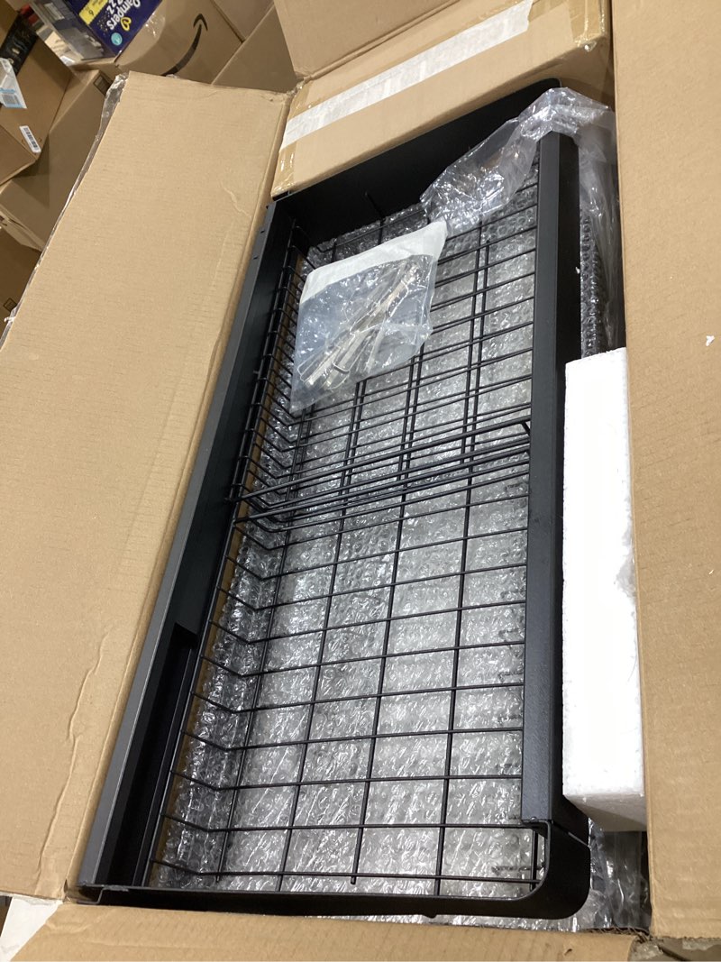 Condition photo showing New/Like New for 3 Tier Extra Large Stainless Steel Expandable Over The Sink Dish Drainer Drying Rack, Rust Proof Metal, Space Saving, Modern Black Big Capacity Extendable Plate Strainers Above Kitchen Counter Black Over Sink 3 Tier