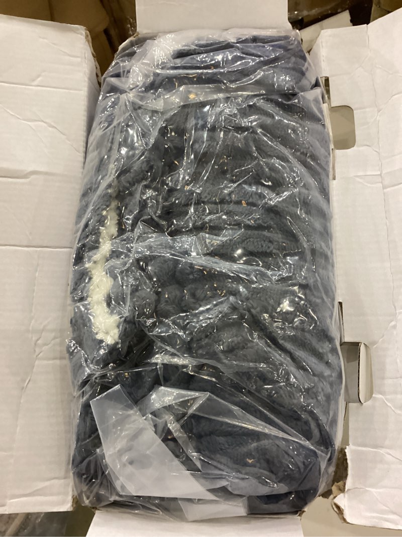 Condition photo showing As Is for JET'S HOME Heated Blanket 50"x60" - ETL Certified Flannel Electric Throw Machine Washable Heating Blanket with 9 Heating Levels 10 Hours Adjustable Auto-Off (Ash Blue) Root={'value': "['Ash Blue']"} 50x60"