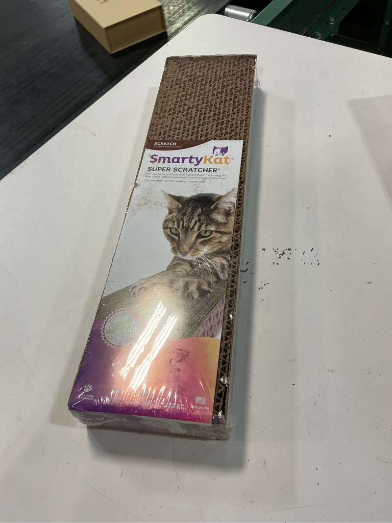 Condition photo showing New/Like New for smartykat super scratcher single wide with catnip infusion technology corrugate cat scratch pad  durable & reversible