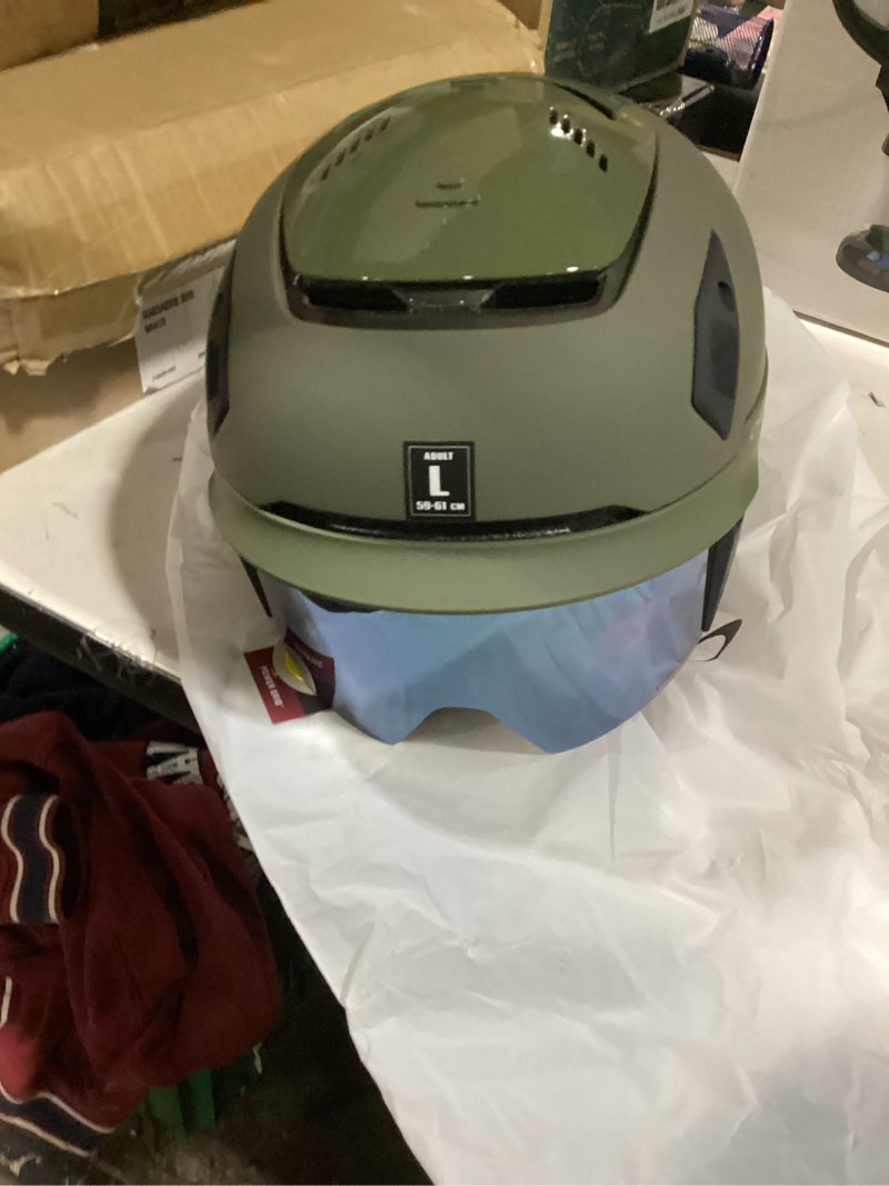 Condition photo showing item condition for Oakley MOD7 Integrated Ski Helmet + Goggles for Men for Women + Bundle with Designer iWear Collapsible Water Bottle with Carabiner Matte Dark Brush / Prizm Sage Gold Iridium Large