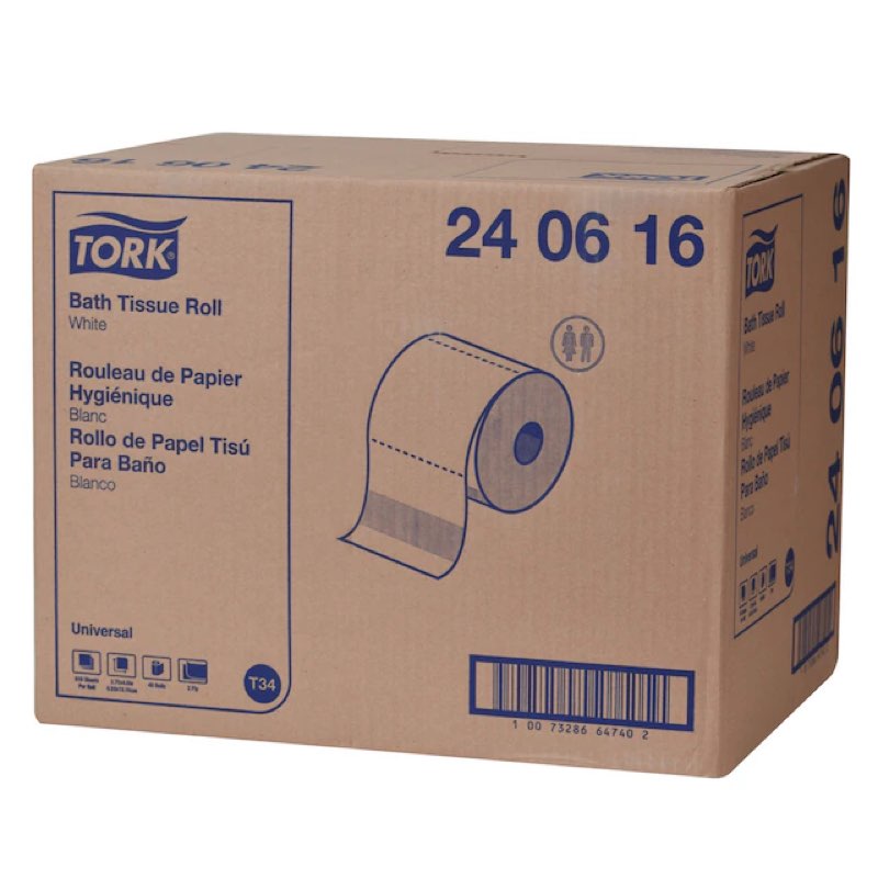 tork high-capacity toilet paper roll white