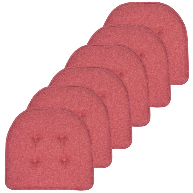 Sweet home chair pads u shaped 6 pack color peach