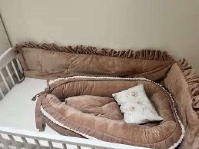 Baby Nest - Baby Nest for Newborns Minky Baby Nest for Crib Versatile Portable Nest Cuddle Nest Accessory for Crib Warm Winter Cocoon Africa Khaki