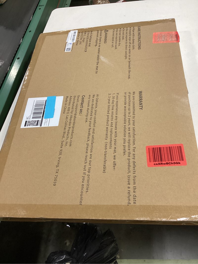Condition photo showing New/Like New for ophanie kitchen mats for floor, 3/4 inch thick, 17x24 anti fatigue cushioned mat, kitchen rugs, waterproof, comfort ergonomic standing mat for office, home, sink, black non-slip ridged bottom black 24"l x 17"w x 0.8"th
