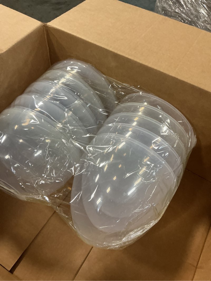 Condition photo showing As Is for 12 inch/ 10 inch/ 8 inch giant plastic clear easter egg 5/ 7/ 9/ 10/ 12/ 15 pcs empty oversize easter egg jumbo plastic eggs fillable for easter fillers party favor (10 pcs - clear (8 inch))