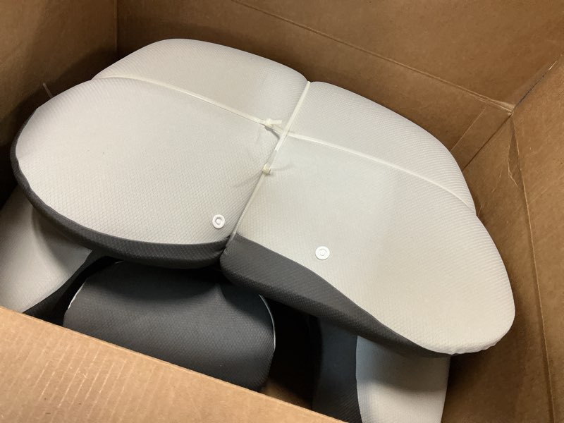Condition photo showing Good Condition for reading pillow for sitting in bed, 22”h bed rest pillows with arms, back pillows for sitting up, ergonomic lumbar support cushion for reclining, gaming, work, resting, watching tv, (grey&darkgrey)