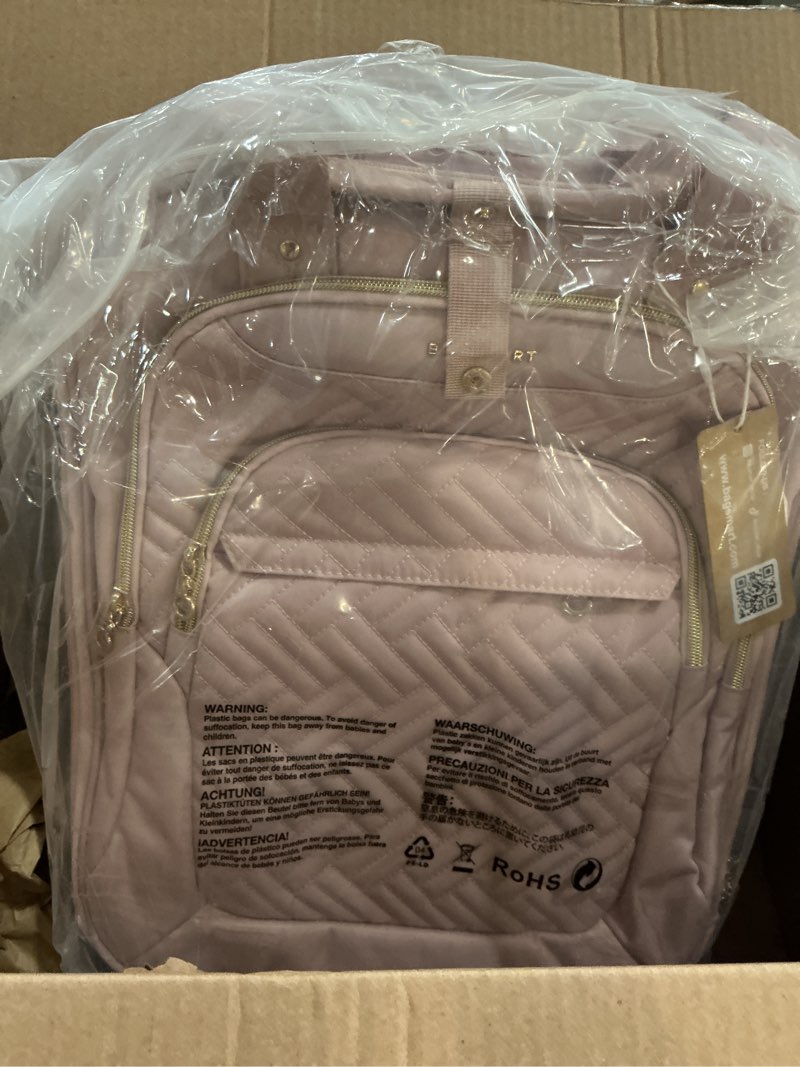 Condition photo showing Good Condition for arcoyard rolling backpack carry on luggage for adults with wheels, 40l wheeled backpack for women, travel roller backpack, rolling bag, pink pink 17-inch