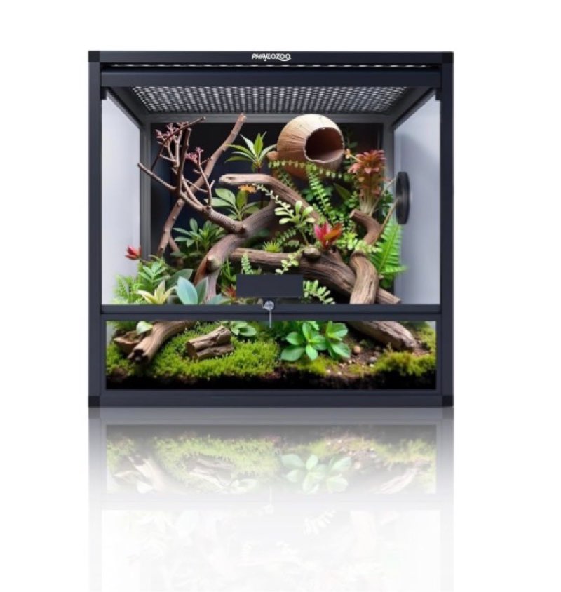 MagicCube 18'' x 18'' x 18'' Reptile Tank with Lock, 24 Gallon Reptile Terrarium with Flip-Up Temper