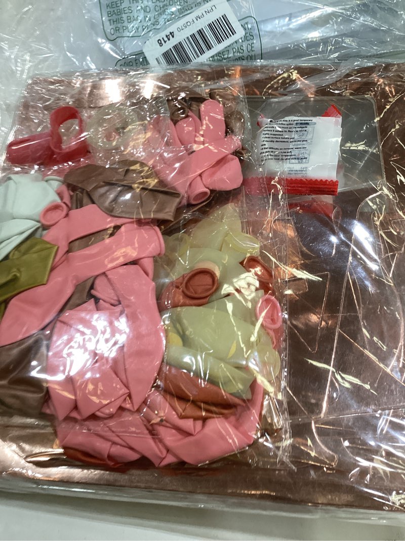 Condition photo showing Good Condition for Amandir 134pcs Rose Gold Balloons Baby Shower Decorations for Girl Boxes, Butterfly Stickers Balloon Garland Arch Kit Baby Box with Letter (A-Z+Baby) for Women Birthday Bridal Party Decoration