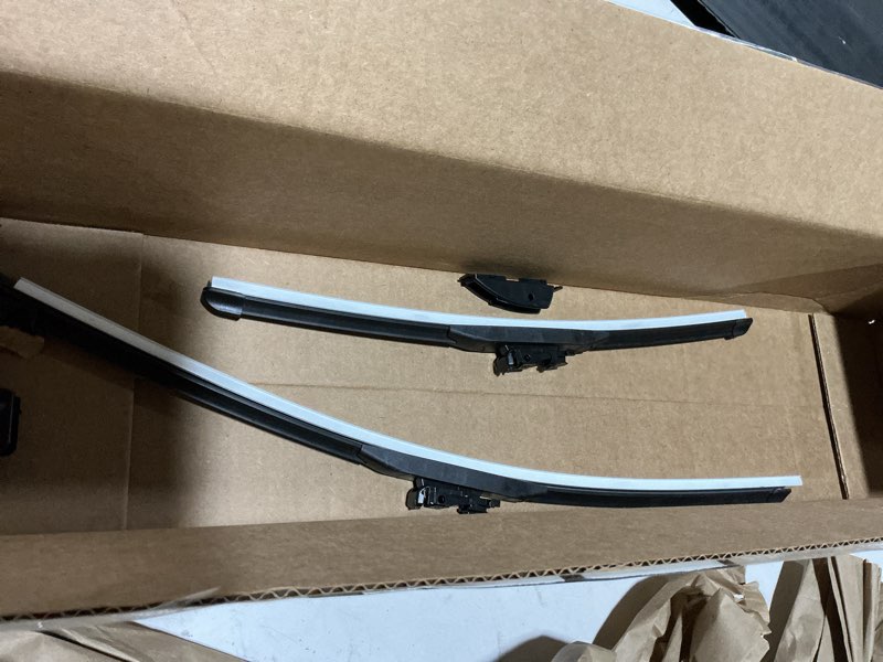 Condition photo showing As Is for trico gold 24" + 18" premium automotive replacement windshield wiper blades (set of 2), passenger and driver side all-weather beam wiper blades for select vehicle models 24" + 18" pair pack premium