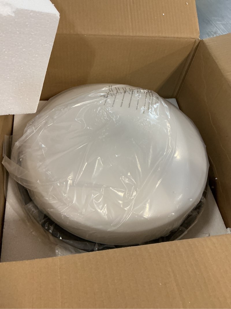 Condition photo showing Good Condition for 16 inch flush mount ceiling light, 3-light close to ceiling light fixtures with oil rubbed bronze finish for bathroom bedroom kitchen hallway, cl4822-3w-bk frosted class & oil rubber bronze 16 inch