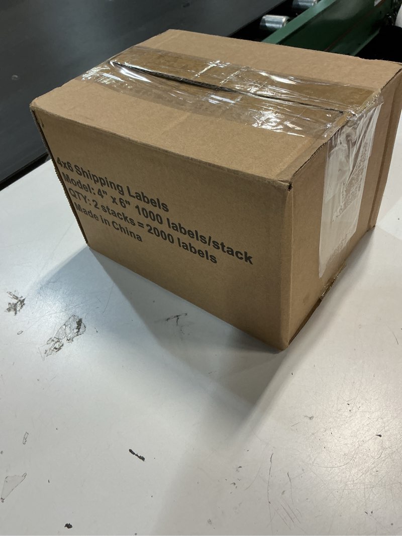 Condition photo showing New/Like New for fanfold 4 x 6 direct thermal shipping labels with perforations, 2000 labels, 1000 labels/stack, permanent adhesive, white mailing labels for zebra thermal printer 2 stacks 2 stacks=2000 labels fanfold