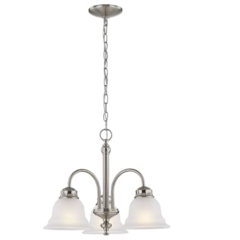 project source fallsbrook 3-light brushed nickel traditional chandelier