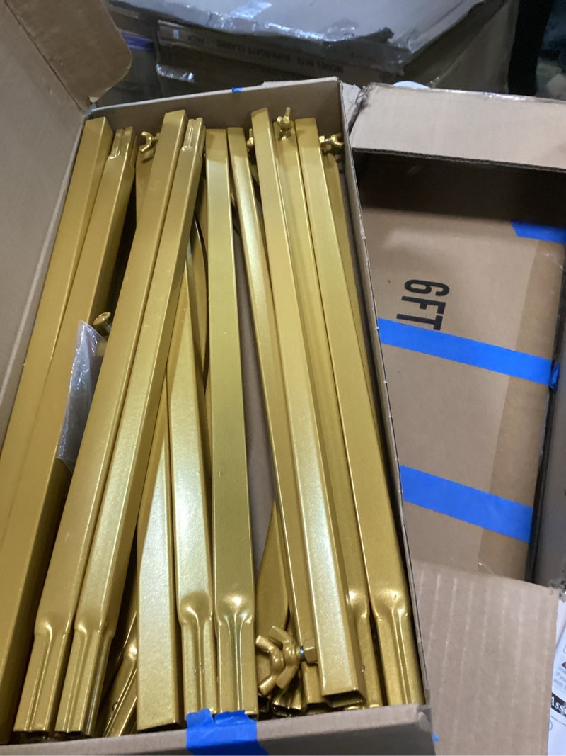 Condition photo showing Good Condition for Wokceer Wedding Arch Backdrop Stand 7.2FT, 6.6FT, 6FT Set of 3 Gold Metal Arch Backdrop Stand for Wedding Ceremony Baby Shower Birthday Party Decor 7.2FT, 6.6FT, 6FT Gold